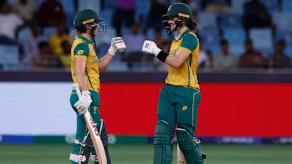 Logo of Wolvaardt-Bosch stand leads South Africa's chase | SF 1 | WT20WC 2024