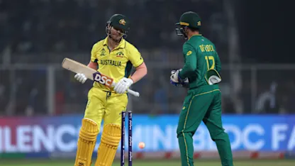 Logo of Markram cleans up Warner off first delivery | CWC23
