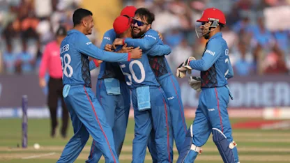 Logo of Rashid conjures spin magic to bamboozle Dhananjaya | CWC23