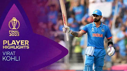 Logo of Kohli's crucial half-century holds the India innings after early losses | CWC23