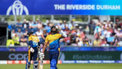 Logo of Avishka Fernando celebrates his century against West Indies
