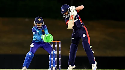 Aditiba Chudasama of USA bats during the ICC Women's T20 World Cup Qualifier 2024 match between USA and Sri Lanka at Tolerance Oval on May 03, 2024 in Abu Dhabi, United Arab Emirates.