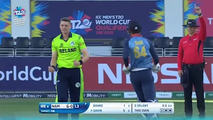 Logo of T20WCQ: IRE v NAM – Gareth Delany traps Davin in front