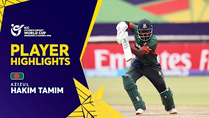 Bangladesh skipper Hakim Tamim in charge with a fifty | Player Highlights | U19 CWC 2026