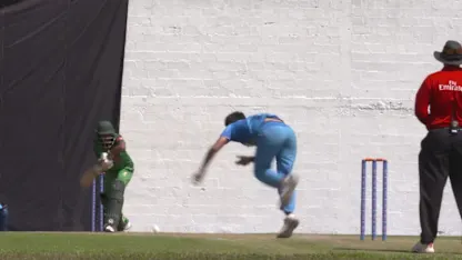 Logo of India Women strike with early wicket bowled around legs