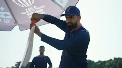 Logo of UAE all-rounder Rohan Mustafa out to top rare record | CWC23 Qualifier