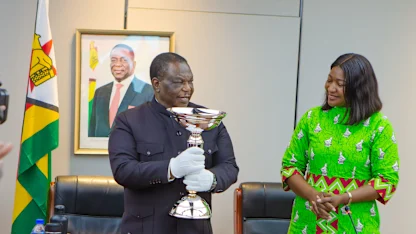 Zimbabwe’s Acting President receives ICC U19 World Cup Trophy 1