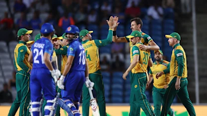 Logo of Jansen gets the big wicket of Gurbaz in the very first over | T20WC 2024