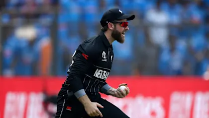 Logo of Magnificent Williamson catch sends back Rohit | CWC23