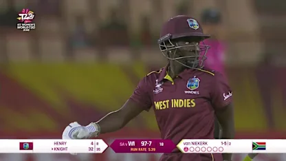Logo of WI v SA: Dane van Niekerk sends back Kycia Knight
