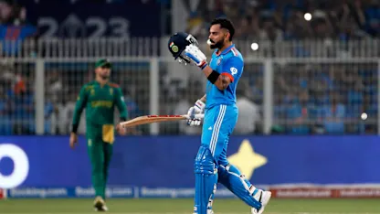 Logo of Kohli celebrates birthday with record 49th century | CWC23