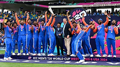 Logo of India lift the trophy | SA v IND | T20WC 2024 Final