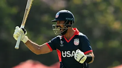 Logo of USA batter Shayan Jahangir smashes maiden ODI ton against Nepal | CWC23 Qualifier