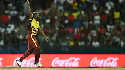 Logo of Russell double strike rocks South Africa before rain arrives | T20WC 2024