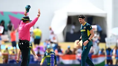Logo of Rohit Sharma slams 29 runs off Mitchell Starc over in brutal display | AUS v IND | T20WC 2024