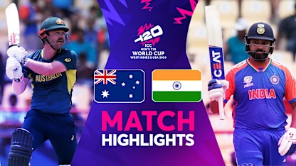 Logo of Rohit Sharma stars as India confirm semi-final spot | Match Highlights | AUS v IND | T20WC 2024