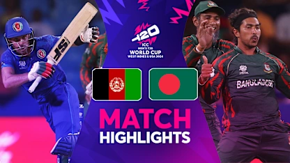 Logo of Spirited Afghanistan enter T20 World Cup semi-finals | Match Highlights | T20WC 2024