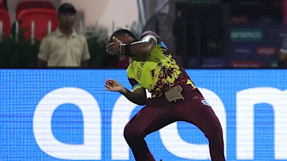Logo of Chinelle Henry suffers injury while fielding | SF 2 | WT20WC 2024