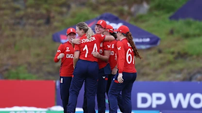 Logo of Phoebe Brett with an absolute belter | U19WC 2025