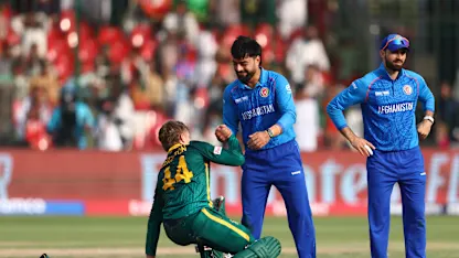 Logo of Rashid's spectacular run-out of Rickelton | AFG v SA | Champions Trophy 2025