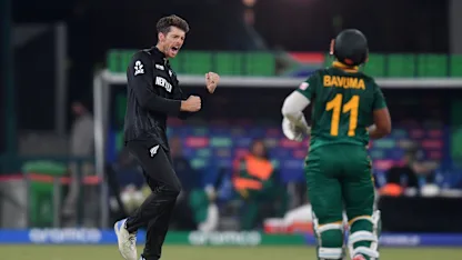 Logo of Three wickets for Mitchell Santner | SA v NZ | Champions Trophy 2025