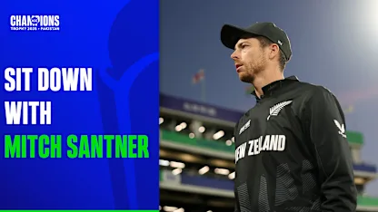 Logo of Sit down with NZ captain Mitchell Santner ahead of Champions Trophy Final | CT25 Finals Feature