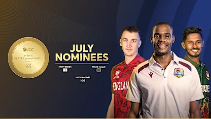 ICC Men’s Player of the Month nominees for July 2026 revealed
