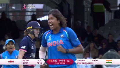 WICKET: Jhulan Goswami gets two in two, nabbing Sarah Taylor and Fran Wilson