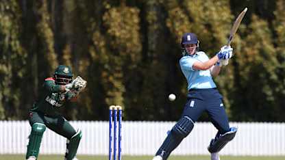 Natalie Sciver of England on her way to 108 during the 2022 ICC Women's Cricket World Cup warm up match between Bangladesh and England at Lincoln Green on February 28, 2022 in Lincoln, New Zealand.