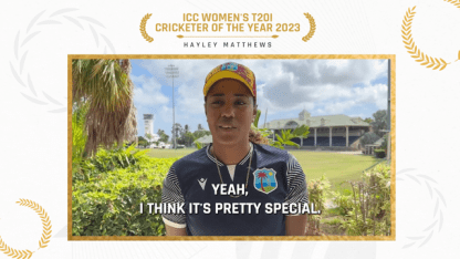 Hayley Matthews feels 'pretty special' following T20I Cricket of the Year award