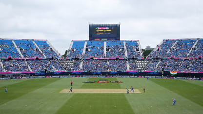General view of play during the ICC Men's T20 Cricket World Cup West Indies & USA 2024 match between India and Ireland at Nassau County International Cricket Stadium on June 05, 2024 in New York, New York.