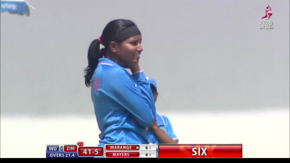 Precious Marange smashes her first ball for 6!