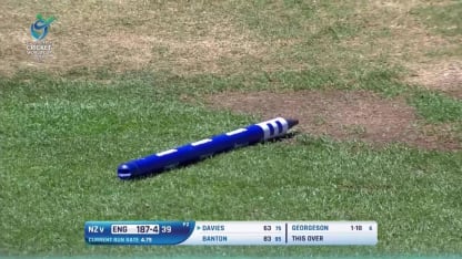 Davies is bowled by Georgeson on 63