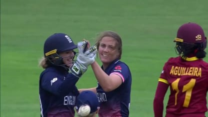 WICKETS: Natalie Sciver wreaks havoc in her first over