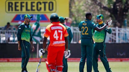 Ngidi celebrates a wicket