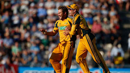 Ryan Harris and Mike Hussey