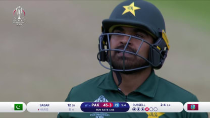 CWC19: WI v Pak – Russell's vicious bouncer gets Haris Sohail