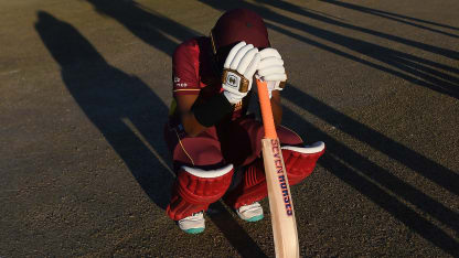 Akeal Hosein of West Indies cuts a dejected figure following the ICC Men's Cricket World Cup Qualifier Zimbabwe 2023 match between Zimbabwe and West Indies