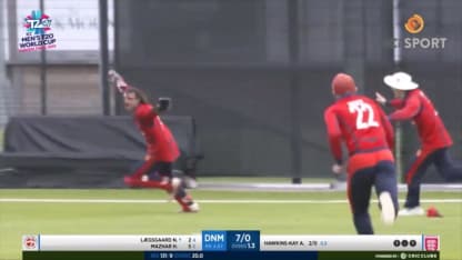 ICC Men's T20 World Cup Europe Final 2019, Jersey v Denmark - Jersey keeper makes outstanding catch on the rope