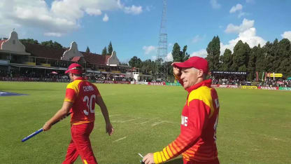 Zimbabwe celebrate victory over Ireland