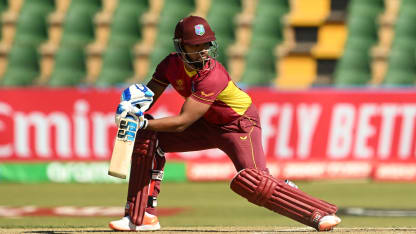 Nicholas Pooran of West Indies plays a shot during the ICC Men's Cricket World Cup Qualifier Zimbabwe 2023 match between the West Indies and Nepal (3)