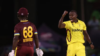 Cosmas Kyewuta cleans up Sherfane Rutherford with a beauty | T20WC 2024