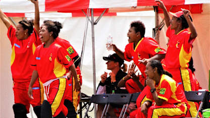 PNG Lewas celebrate the winning runs