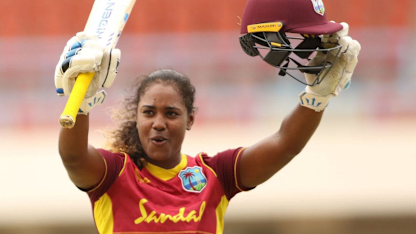 Matthews celebrates her second ODI century