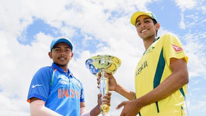 Prithvi Shaw and Jason Sangha with U19 CWC trophy