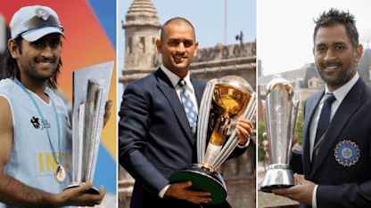 Dhoni ICC trophy collage