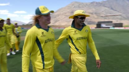 Australia's winning moment against England in the U19CWC Super League quarter-finals