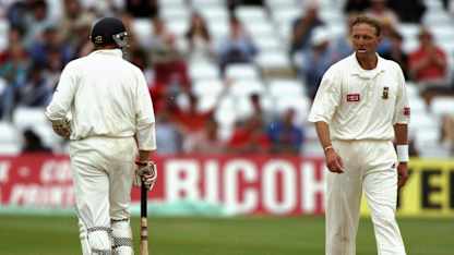 Michael Atherton survived a fiery spell from Allan Donald to remain unbeaten on 98