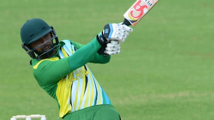 Abhik Patwa batting for Tanzania against Nigeria