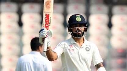 Virat Kohli celebrates his 150 runs